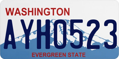 WA license plate AYH0523