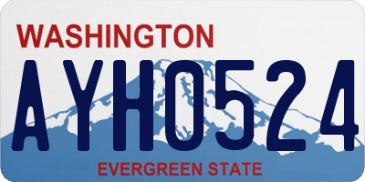 WA license plate AYH0524