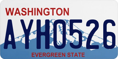 WA license plate AYH0526