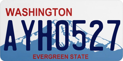 WA license plate AYH0527