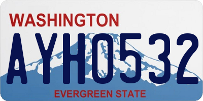 WA license plate AYH0532