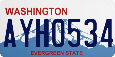 WA license plate AYH0534