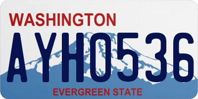WA license plate AYH0536