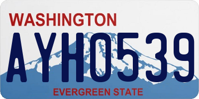 WA license plate AYH0539