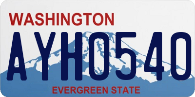 WA license plate AYH0540