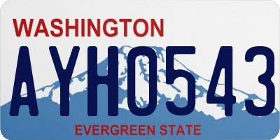 WA license plate AYH0543