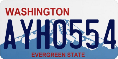WA license plate AYH0554