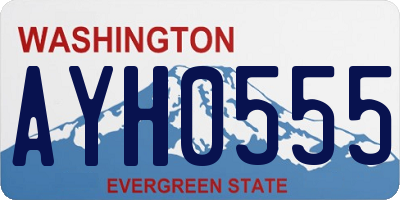 WA license plate AYH0555