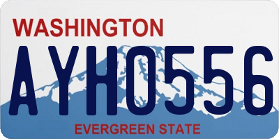 WA license plate AYH0556