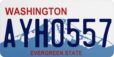 WA license plate AYH0557