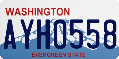 WA license plate AYH0558
