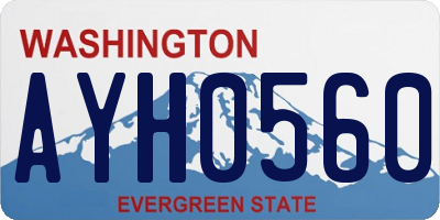 WA license plate AYH0560