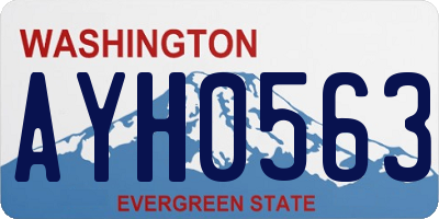 WA license plate AYH0563