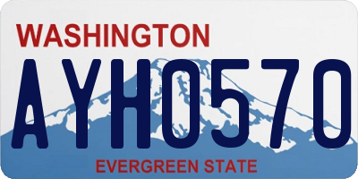 WA license plate AYH0570