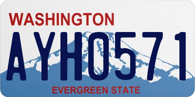 WA license plate AYH0571