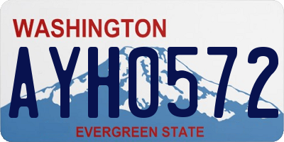 WA license plate AYH0572