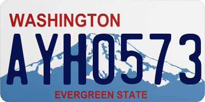 WA license plate AYH0573