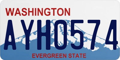 WA license plate AYH0574