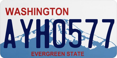 WA license plate AYH0577