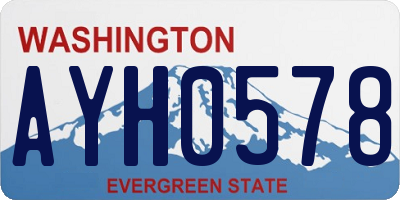 WA license plate AYH0578