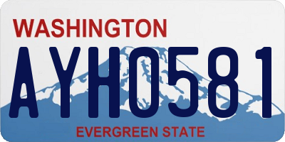 WA license plate AYH0581