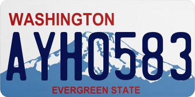 WA license plate AYH0583