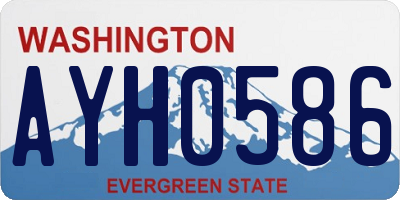 WA license plate AYH0586