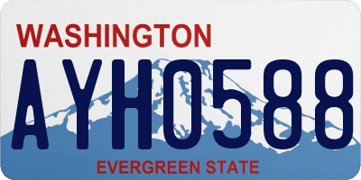 WA license plate AYH0588