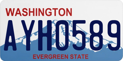 WA license plate AYH0589