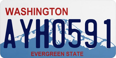 WA license plate AYH0591