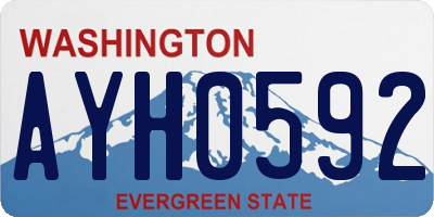 WA license plate AYH0592