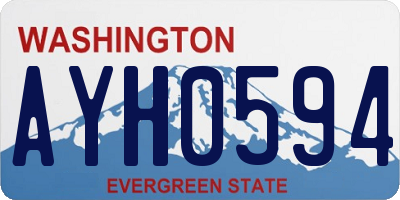 WA license plate AYH0594