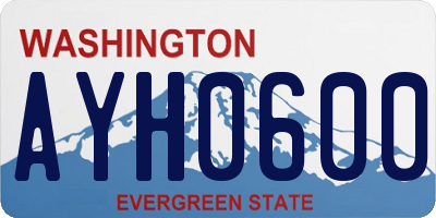 WA license plate AYH0600