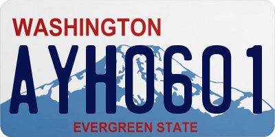 WA license plate AYH0601