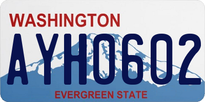 WA license plate AYH0602