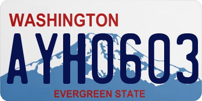 WA license plate AYH0603