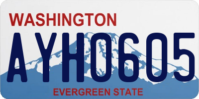 WA license plate AYH0605