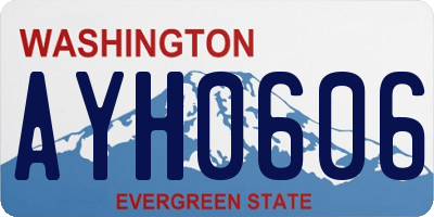 WA license plate AYH0606