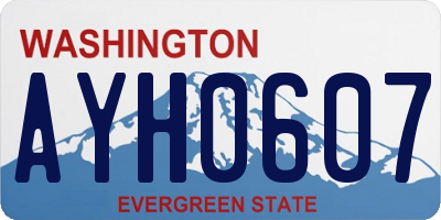 WA license plate AYH0607