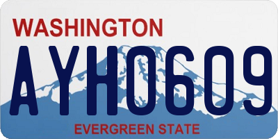 WA license plate AYH0609