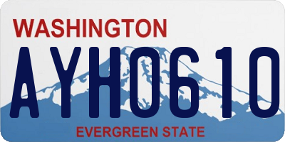 WA license plate AYH0610