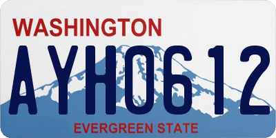 WA license plate AYH0612