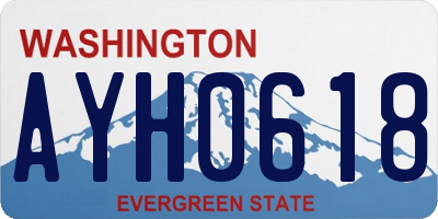 WA license plate AYH0618