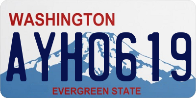 WA license plate AYH0619