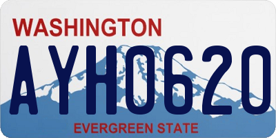 WA license plate AYH0620