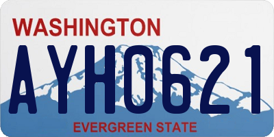 WA license plate AYH0621