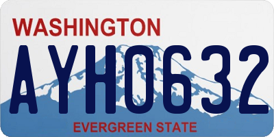 WA license plate AYH0632