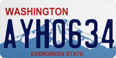 WA license plate AYH0634