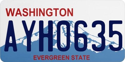 WA license plate AYH0635