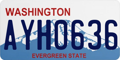 WA license plate AYH0636
